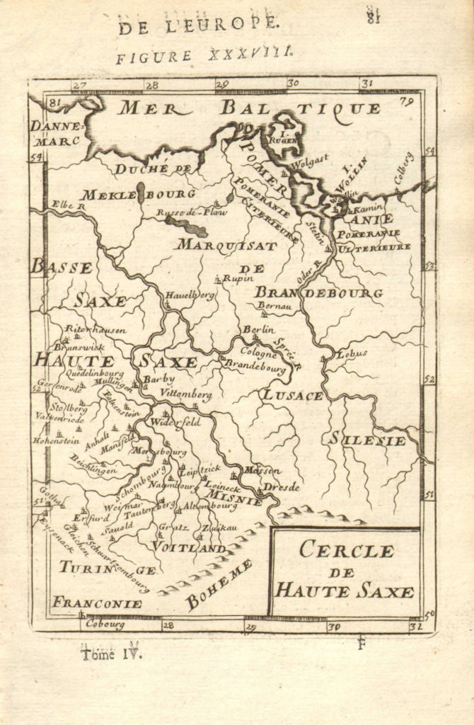 GERMANY Saxony-Anhalt Brandenburg 'Haute Saxe' Berlin Dresden. MALLET 1683 map